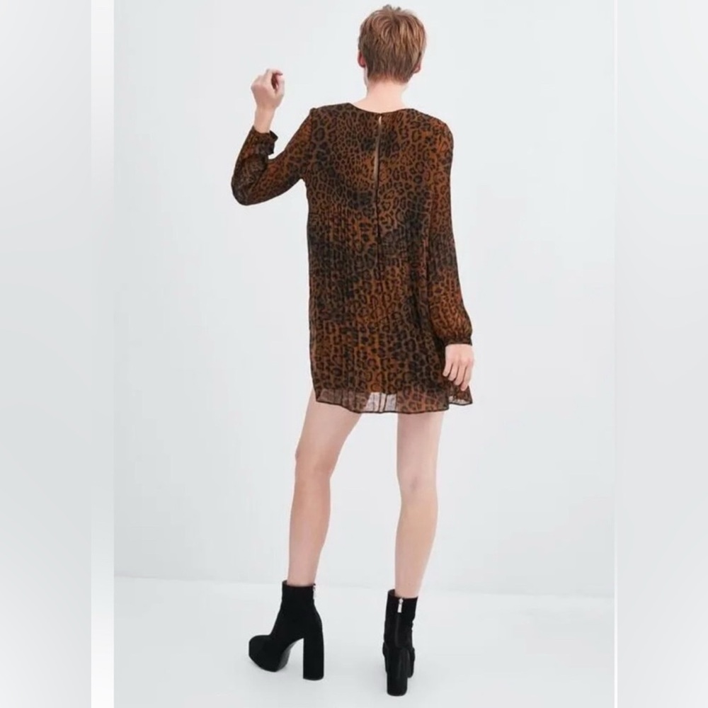 Zara leopard print TRF collection chiffon dress
